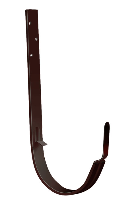 Кронштейн желоба длинный D125 GL Optima Matt, коричневый матовый (8017)