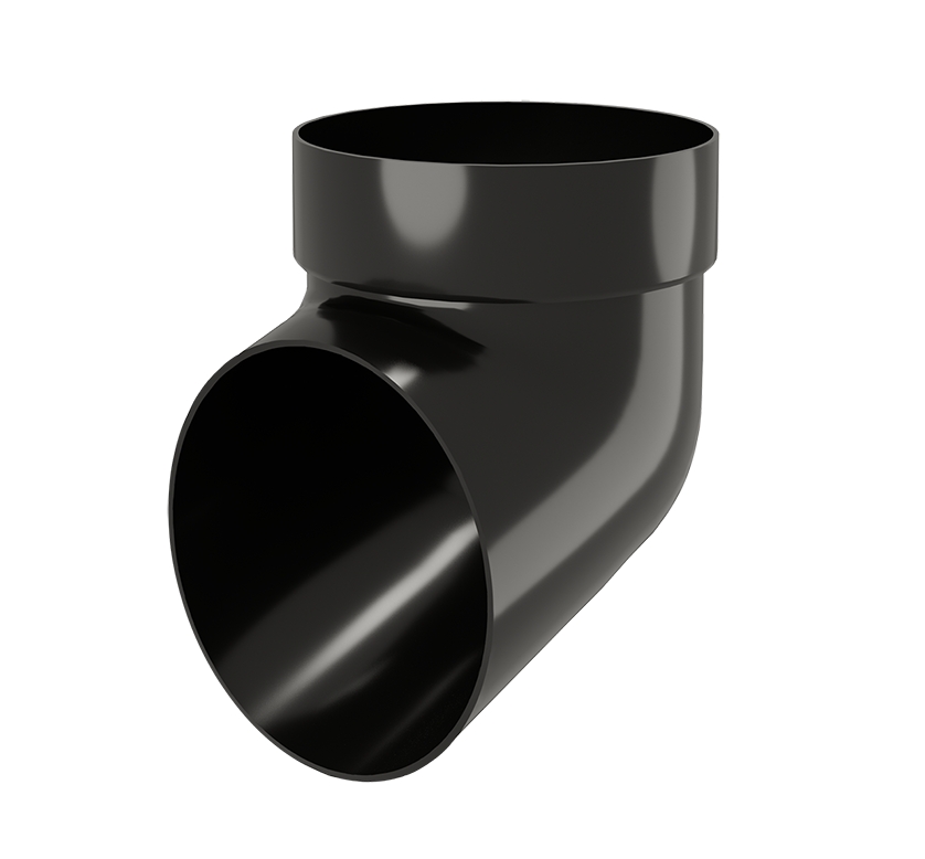 Слив-отвод трубы (колено сливное) Классика/Дизайн, Слив-отвод (колено стока) D90 черный (9005) ПВХ GrandLine Дизайн/Классика