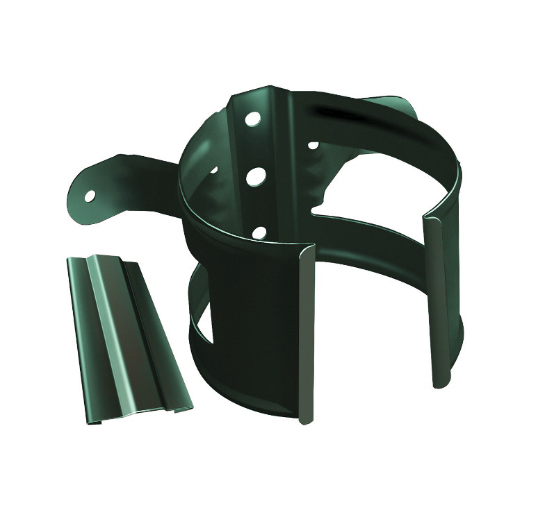 Хомут трубы металлический “уши” (саморезы в комплект не входят) Классика/Дизайн, Хомут трубы уши зеленый 6005
