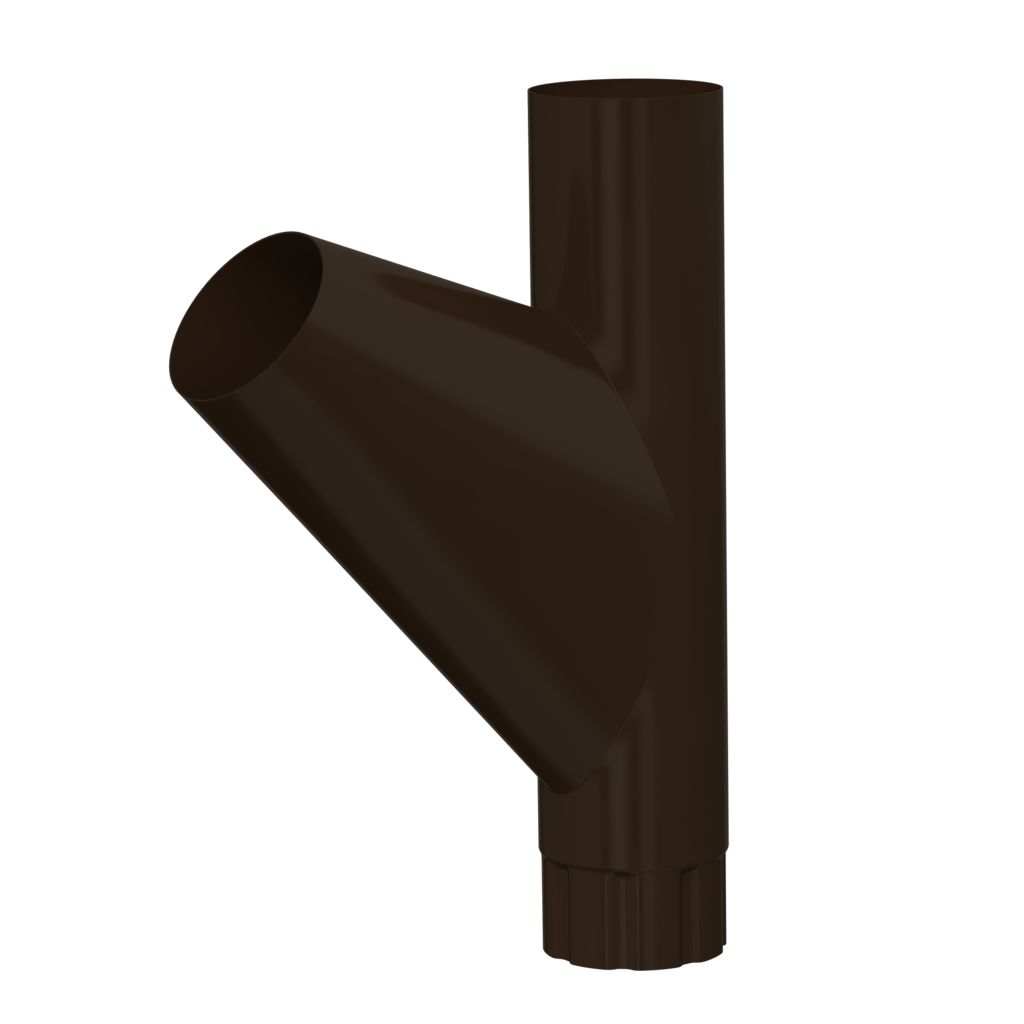 Тройник трубы МП Foramina круглого сечения, тройник водосточной трубы RR32 темно-коричневый