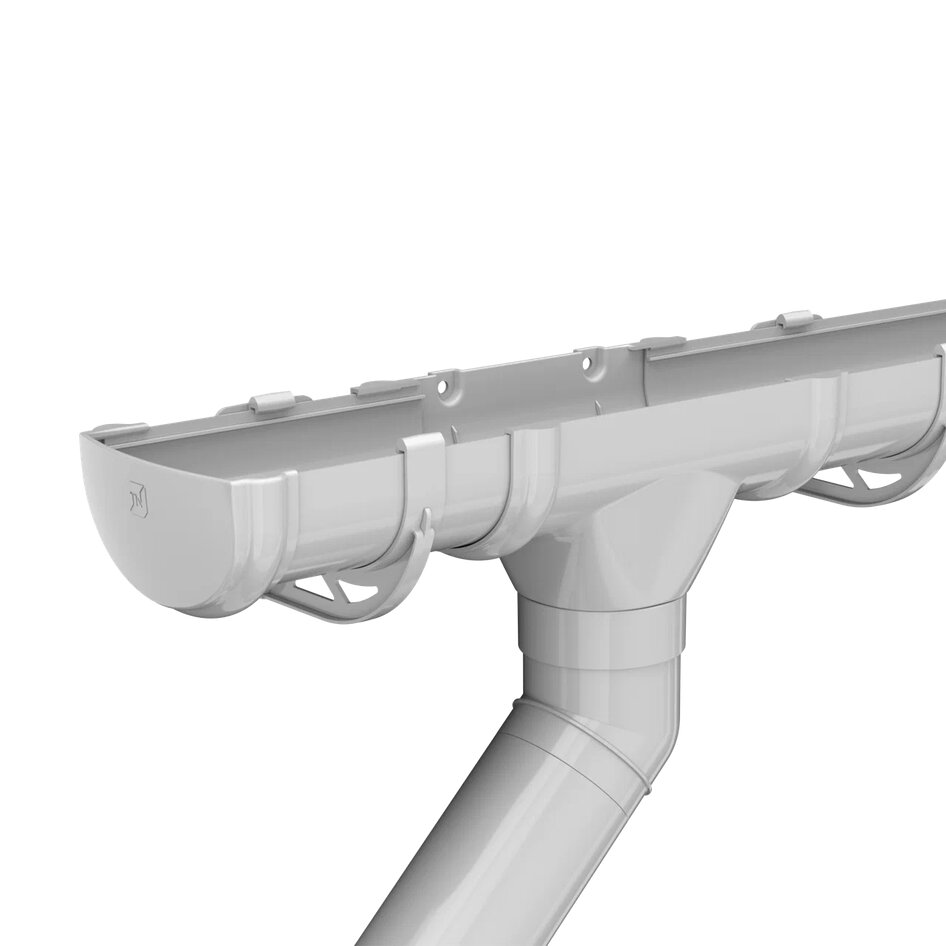 Комплект водосточной системы ТН ОПТИМА 120/80 мм, для ската 6м, Белый, Комплект водосточной системы для ската 6м белый (9003) ТН ОПТИМА