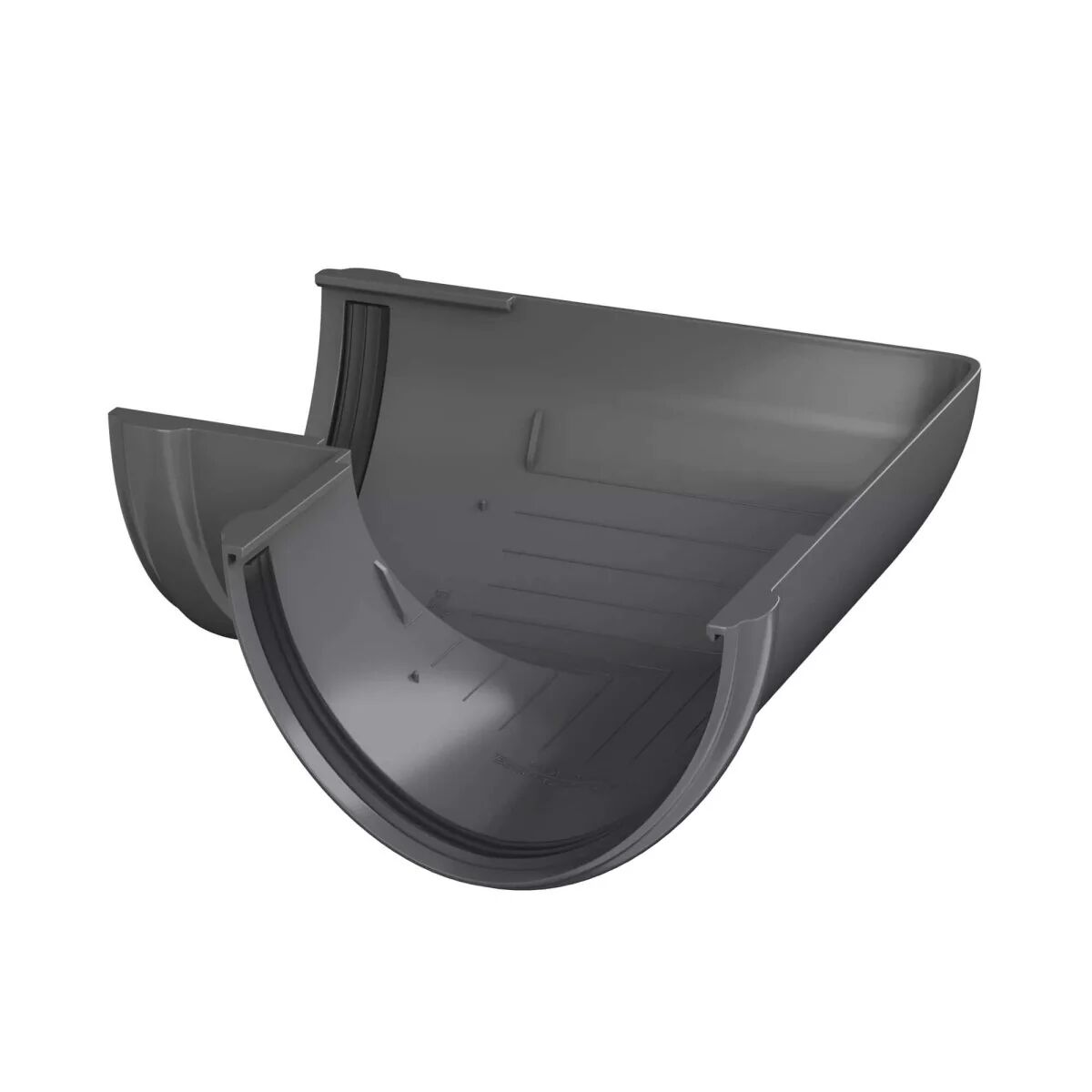 Угол желоба 90° D125 серый (7024) ТН ПВХ 19шт/уп, Серый 7024