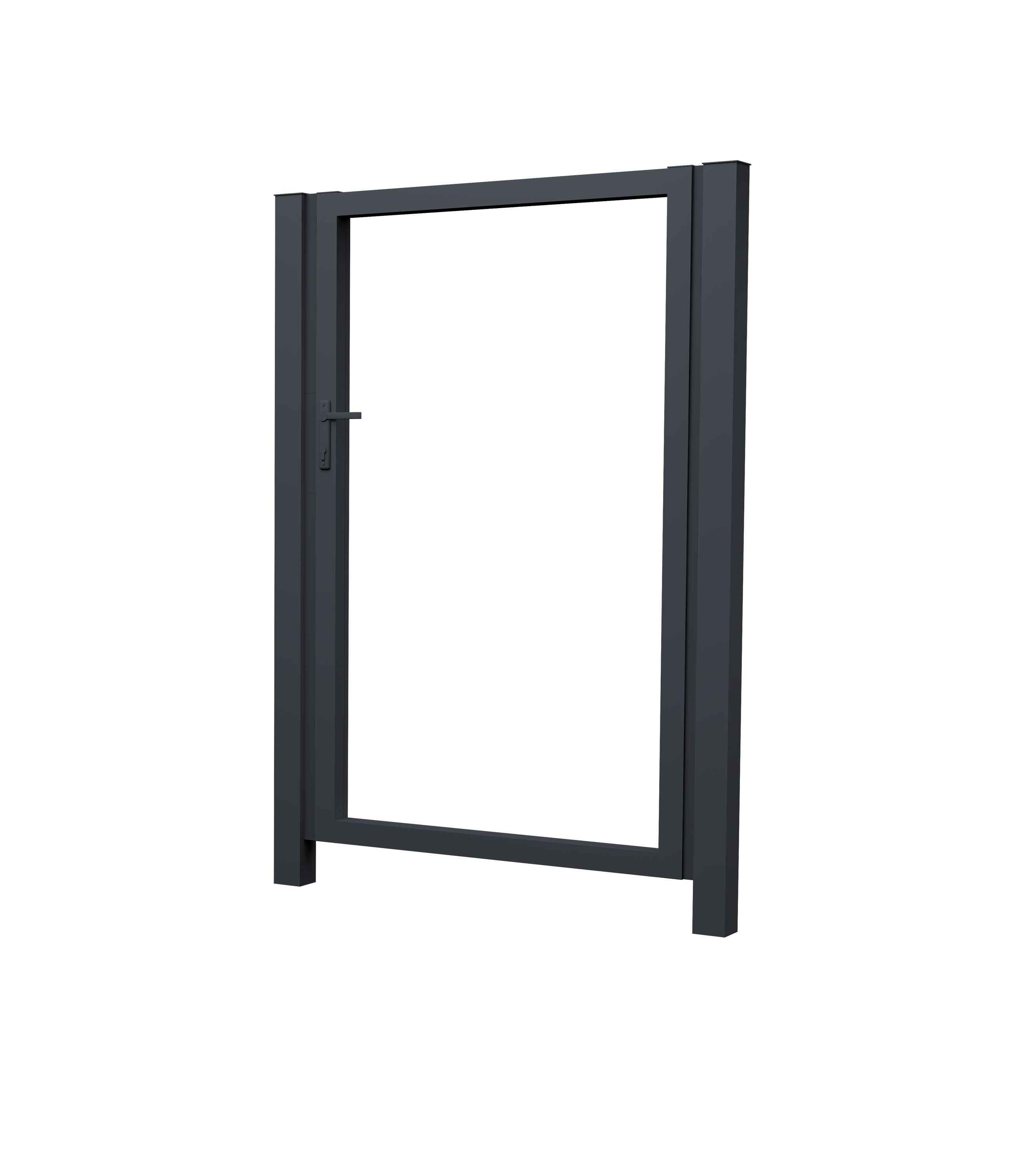 Калитка жалюзи Milan 2.0х1 7024 темно-серый без заполнения GL, Калитка жалюзи Milan 2.0х1 7024 темно-серый без заполнения GL