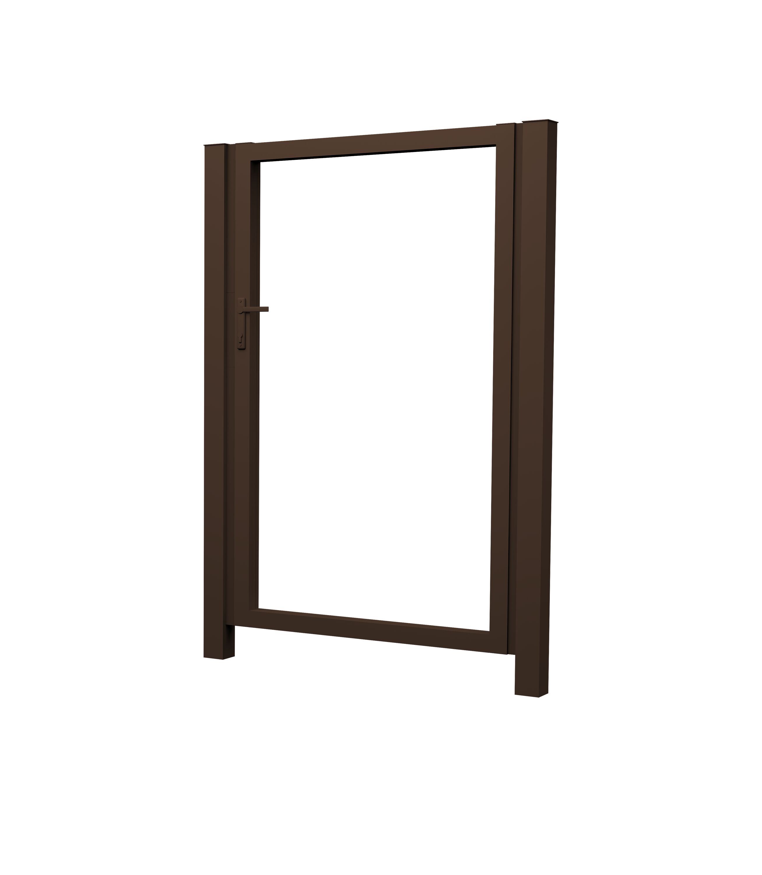 Калитка жалюзи Milan 2.0х1 8017 коричневый без заполнения GL, Калитка жалюзи Milan 2.0х1 8017 коричневый без заполнения GL