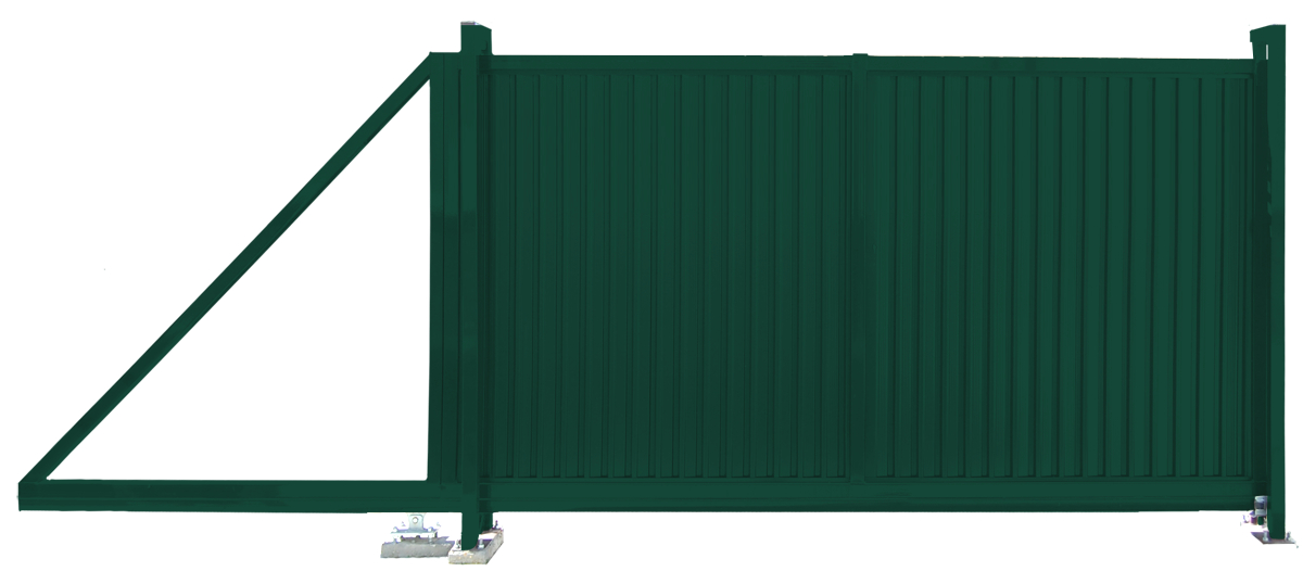 Ворота откатные Estet 2000х4500мм 6005 темно-зеленый Grand Line