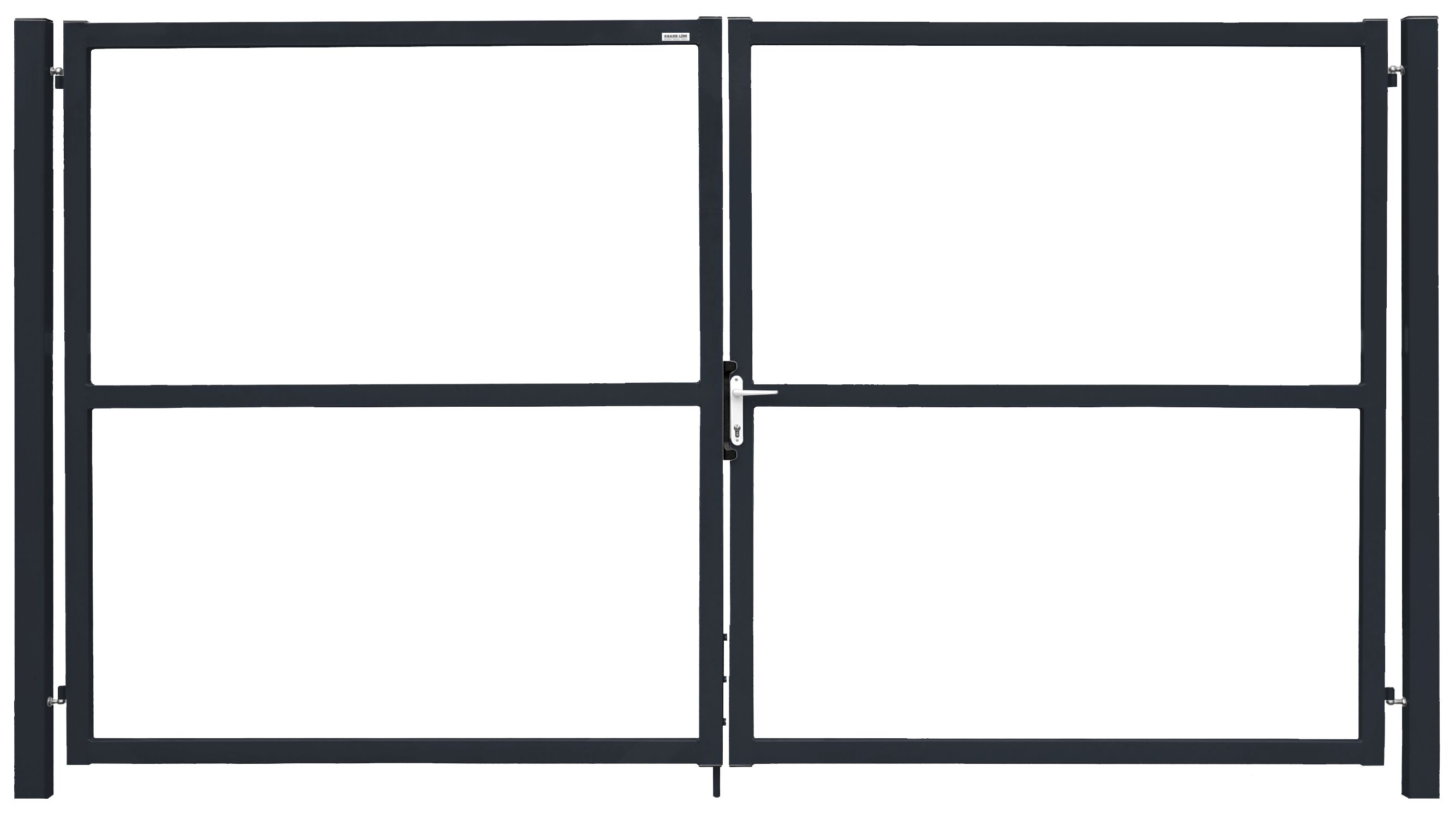 Ворота распашные Colority Zinc 1800х3500мм 7024 темно-серый Grand Line, Ворота распашные Colority Zinc 1800х3500мм 7024 темно-серый Grand Line