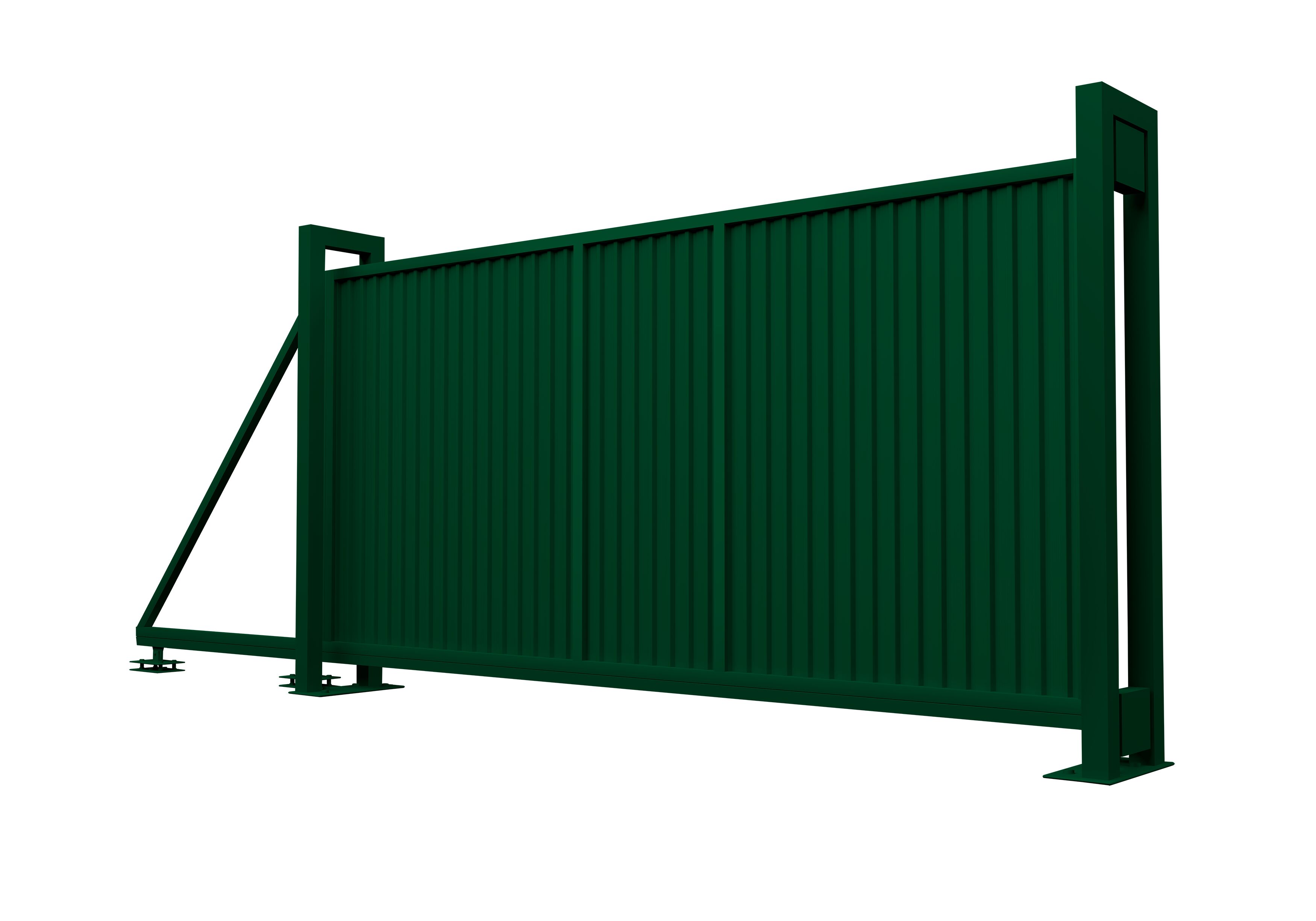 Ворота откатные Estet 2000х4500мм 6005 темно-зеленый Grand Line, Ворота откатные Estet 2000х4500мм 6005 темно-зеленый Grand Line