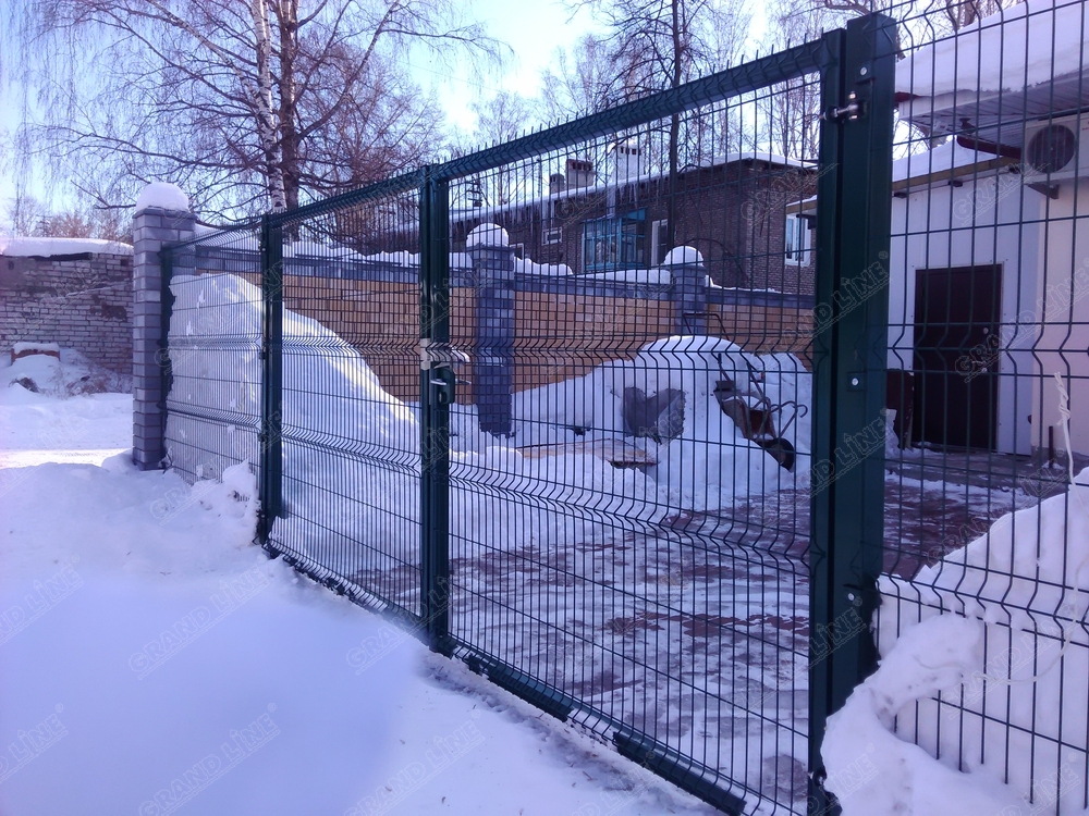 Ворота распашные Profi 1730х4000мм 6005 темно-зеленый Grand Line