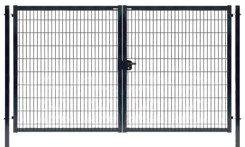 Ворота распашные Medium New Lock 1530х3500мм 7024 темно-серый Grand Line, Ворота распашные Medium New Lock 1530х3500мм 7024 темно-серый Grand Line