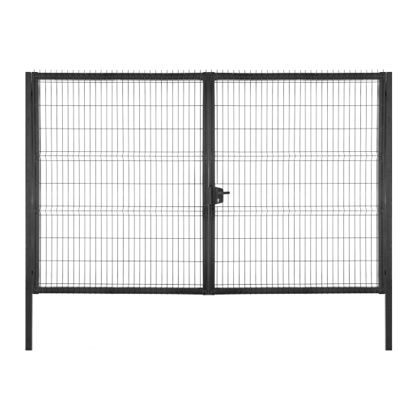 Ворота распашные Profi Lock 1730х4000мм 7024 темно-серый Grand Line, Ворота распашные Profi Lock 1730х4000мм 7024 темно-серый Grand Line