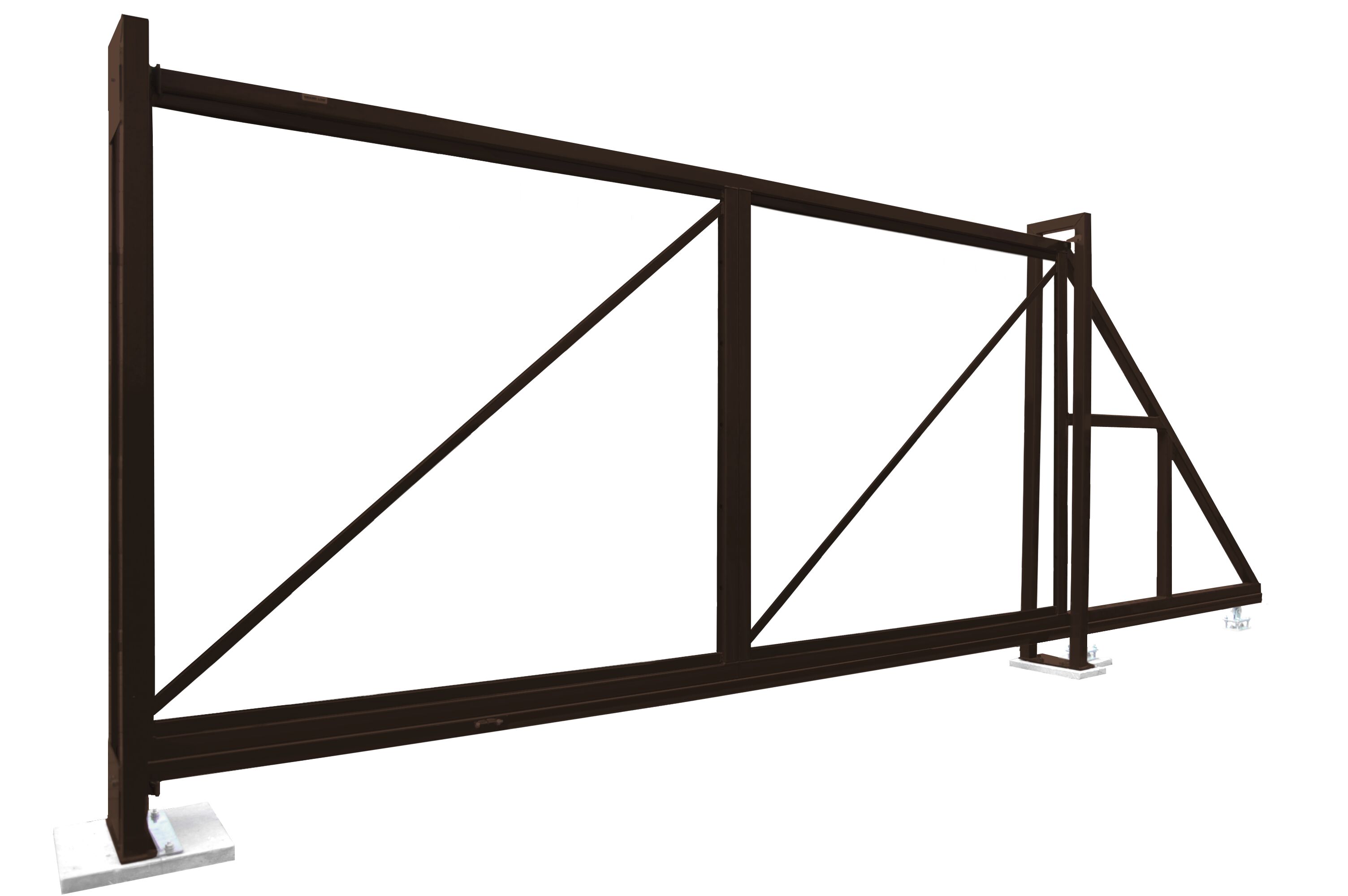 Ворота откатные Colority Zinc 2030х6000мм 8017 коричневый Grand Line, Ворота откатные Colority Zinc 2030х6000мм 8017 коричневый Grand Line