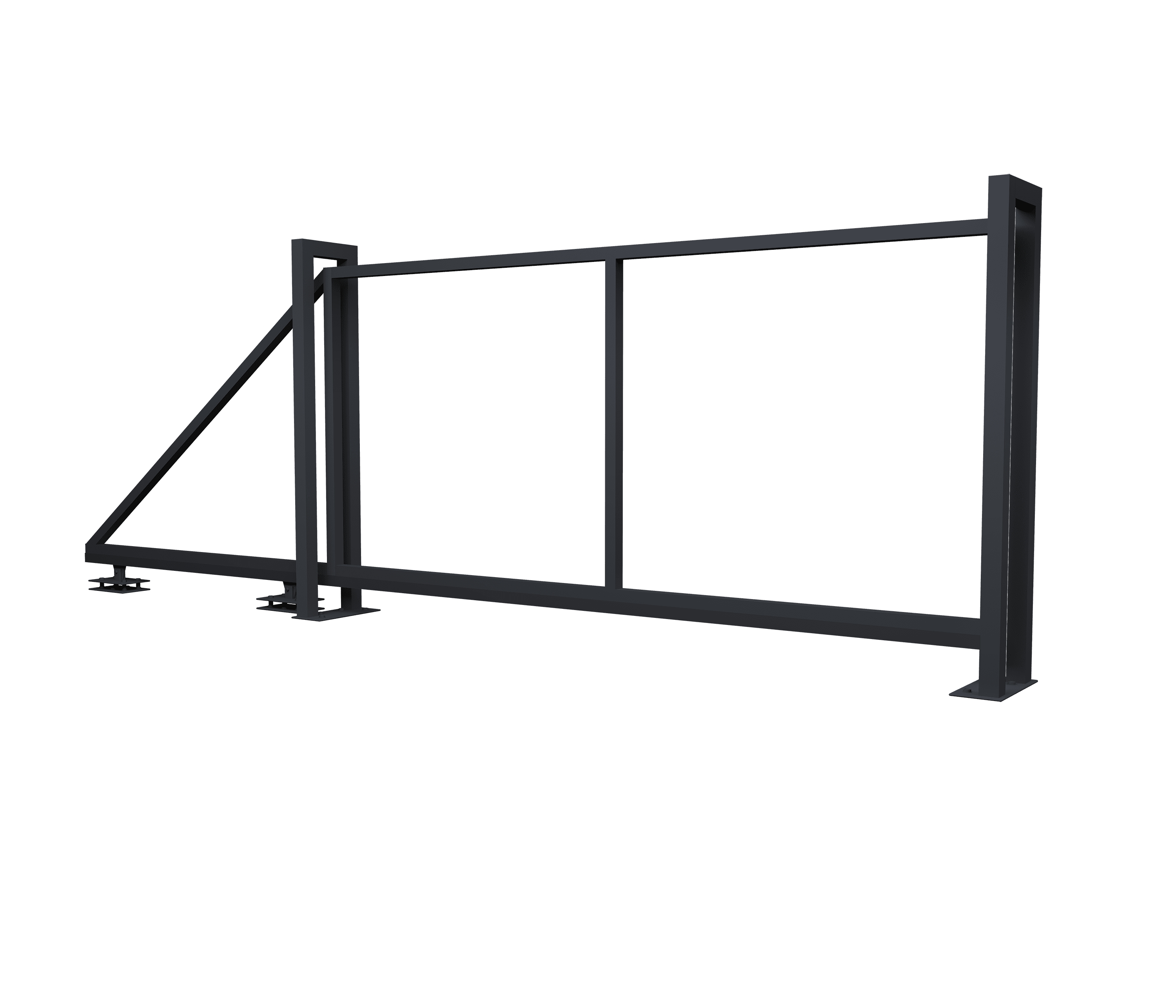 Ворота Жалюзи откатные 1680х4000мм 7024 темно-серый без заполнения Grand Line, Ворота Жалюзи откатные 1680х4000мм 7024 темно-серый без заполнения Grand Line