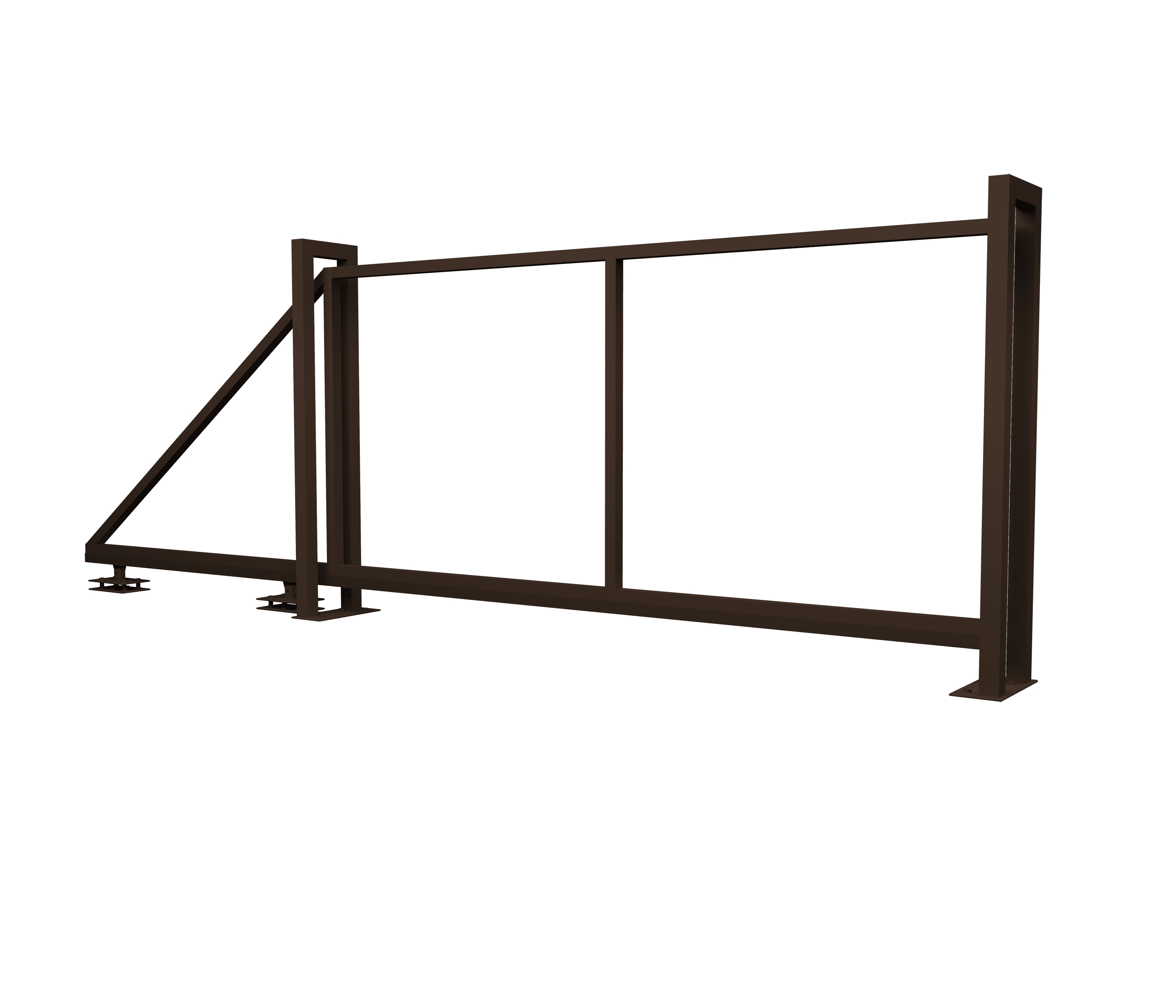 Ворота откатные Жалюзи откатные 2000х4500мм коричневый 8017 без заполнения Grand Line, Ворота откатные Жалюзи откатные 2000х4500мм коричневый 8017 без заполнения Grand Line