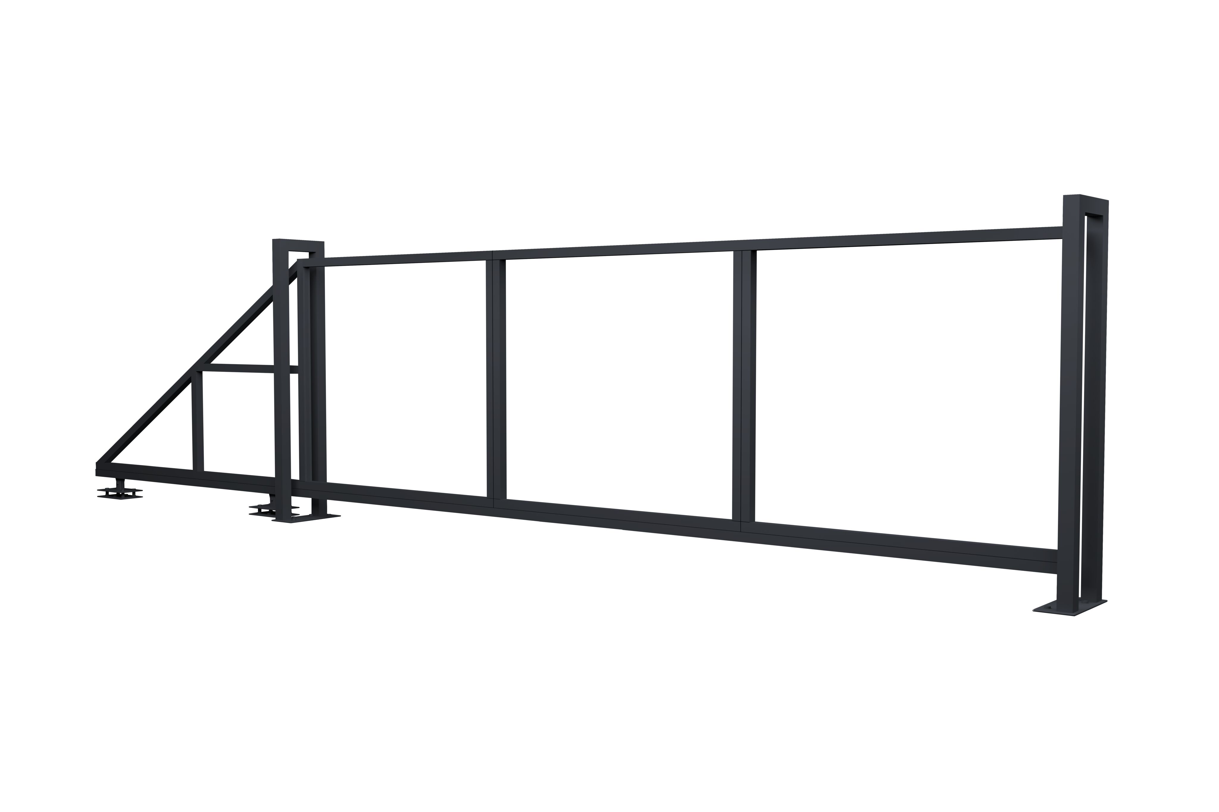 Ворота Жалюзи откатные 2000х5000мм 7024 темно-серый без заполнения Grand Line, Ворота Жалюзи откатные 2000х5000мм 7024 темно-серый без заполнения Grand Line