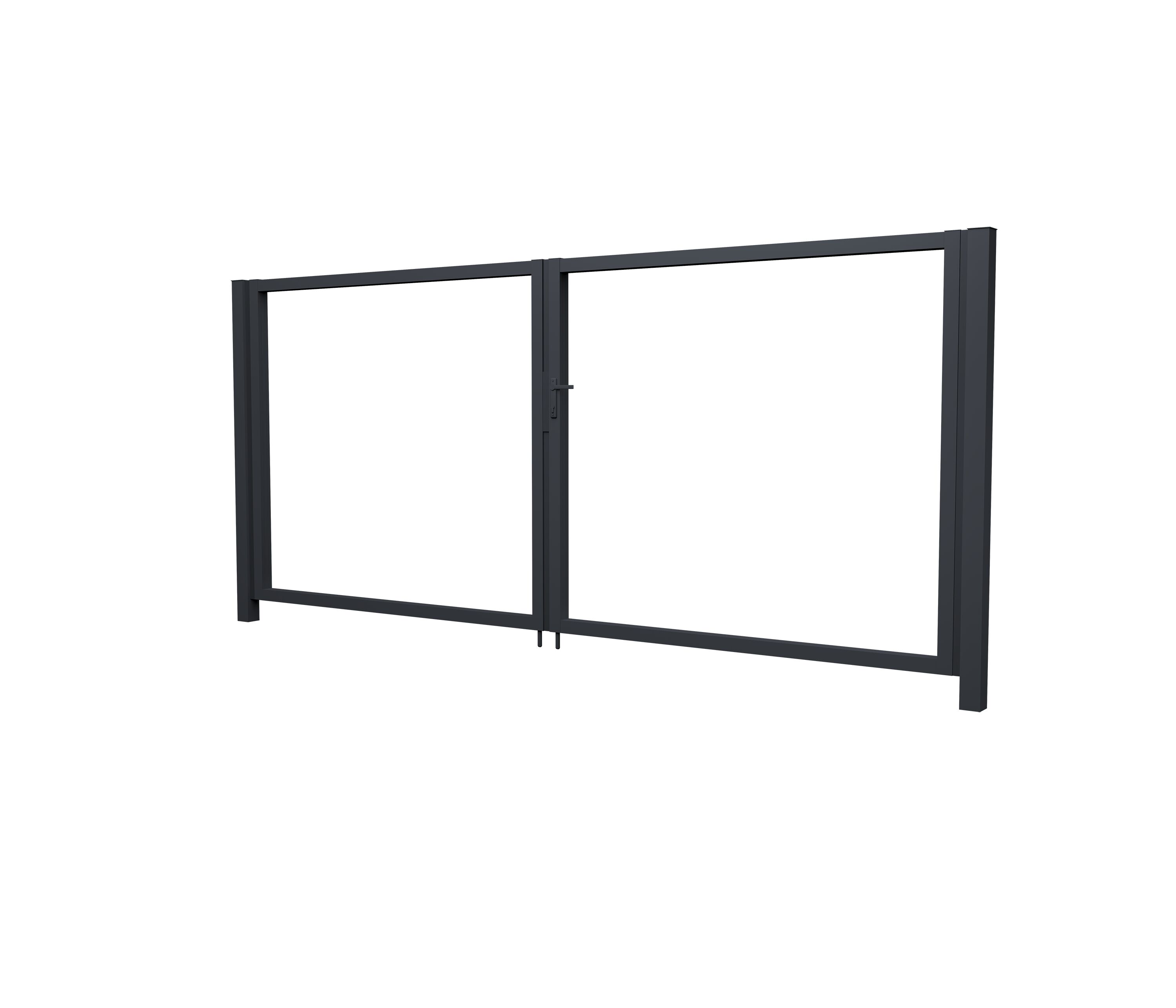 Ворота Жалюзи распашные 1.8х3.6м (ламель 150мм) 7024 (темно-серый) GL, Ворота Жалюзи распашные 1.8х3.6м (ламель 150мм) 7024 (темно-серый) GL