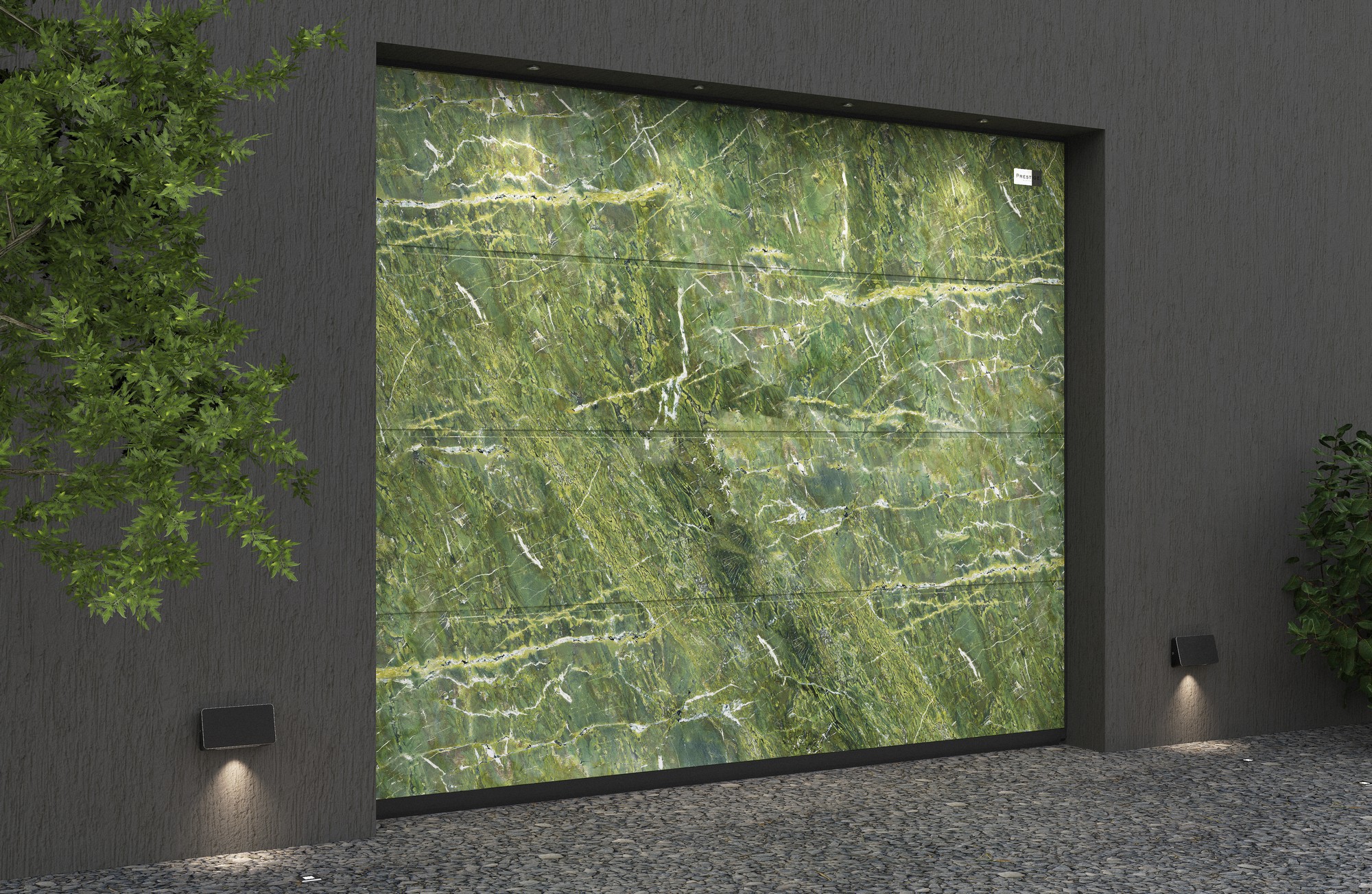 Ворота гаражные секционные Prestige Lux L-гофр smooth 2500х2500мм ALUTECH, Verde Fantastico