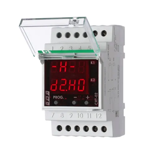 Терморегулятор CRT-02 (-50°C-+140°C) на шину DIN, с датчиком RT823 на проводе, 2х16А купить в Санкт-Петербурге