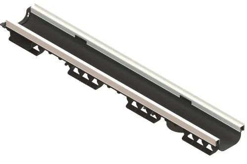 Лоток водоотводный PolyMax Basic ЛВ-10.16.08-ПП пластиковый усиленный 8017-М купить в Санкт-Петербурге