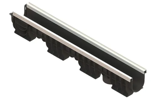 Лоток водоотводный PolyMax Basic ЛВ-10.16.15-ПП пластиковый усиленный 8007-М купить в Санкт-Петербурге