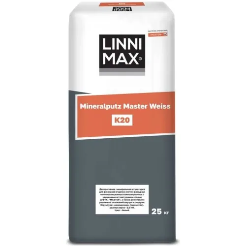 Mineralputz Master Weiss K20 25кг Штукатурка декоративная LINNIMAX купить в Санкт-Петербурге