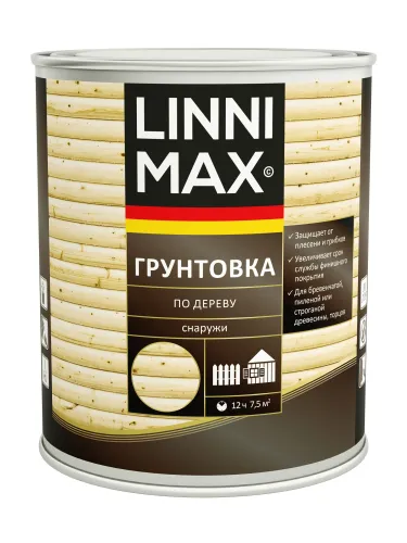 Грунтовка по дереву 0,75л Лессирующий антисептик LINNIMAX купить в Санкт-Петербурге
