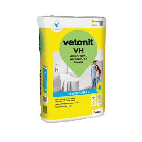 Шпаклевка цементная Vetonit VH белый 20кг купить в Санкт-Петербурге
