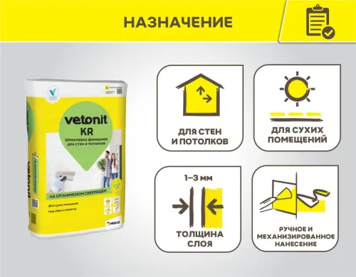 Шпаклевка финишная Vetonit KR20 белый 20кг купить в Санкт-Петербурге