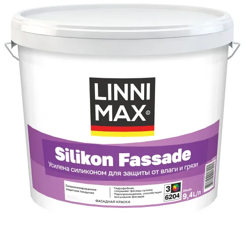 Silikon Fassade 9,4л Краска силикон модифицированная д/наружных работ База3 LINNIMAX купить в Санкт-Петербурге
