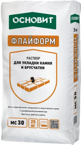 Раствор для укладки камня с одновременной расшивкой шва Основит Флайформ MC30 графит купить в Санкт-Петербурге