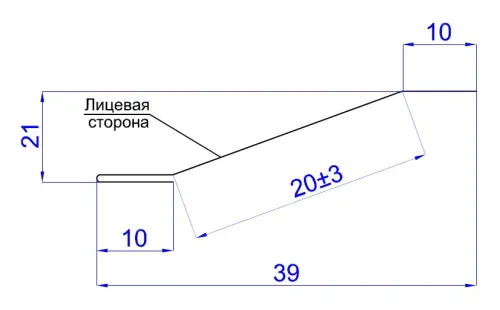 Планка начальная сайдинга 10x20x3000мм PE 0,45мм купить в Санкт-Петербурге