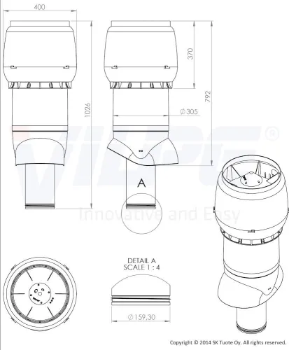 Теплоизолированный вентиляционный выход XL-160/300/700 Vilpe купить в Санкт-Петербурге