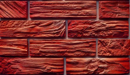 Искусственный камень Окаменевшее дерево 240х60мм красный 0.9м2 CraftStone купить в Санкт-Петербурге