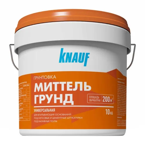 Грунтовка КНАУФ Миттельгрунд для гигроскопичных поверхностей 10 кг купить в Санкт-Петербурге