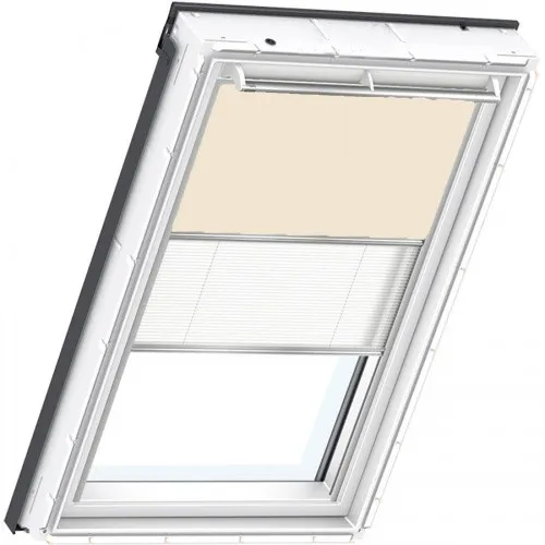 Затемняющая штора-плиссе Дуо DFD 1085/1016 бежевый МК06 78*118 Velux купить в Санкт-Петербурге