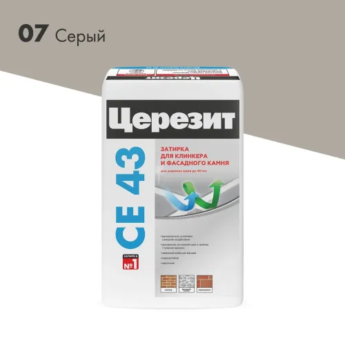 CE 43/25кг Super Strong Затирка высокопрочная Серая 07 Церезит купить в Санкт-Петербурге