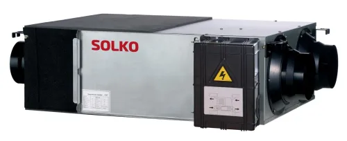 Потолочная установка HVR 10A (1000 м3/ч, фильтры G3+F9,3 скорости,пластинч рекуп, пульт 13002) Solko купить в Санкт-Петербурге