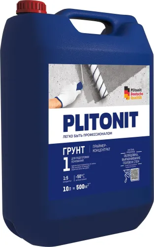 PLITONIT Грунт 1 -3 праймер-концентрат 1:5 акрилатный для подготовки оснований  купить в Санкт-Петербурге