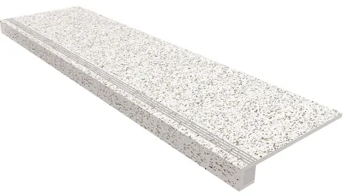 Комплект Ступень Cosmos CM00 White (33x120) непол. (прямоугол. бортик) с насечками + Подступенок (14,5x120) купить в Санкт-Петербурге