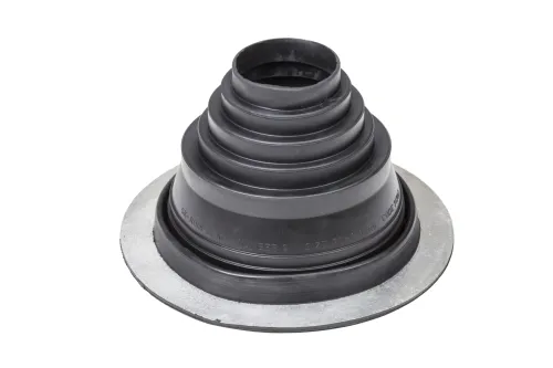 Резиновый уплотнитель для металлических кровель ROOFSEAL-комплект №-2 D 75-150мм (уплотнитель, метал.хомут, шурупы, силикон, инструкция) Vilpe купить в Санкт-Петербурге