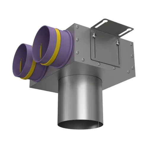 Пленум потолочный/настенный круглый на 2 выхода VPS 125/90x2 Provent (Комплектуется без фланцев. Фланцы/заглушки необходимо докупать дополнительно) купить в Санкт-Петербурге