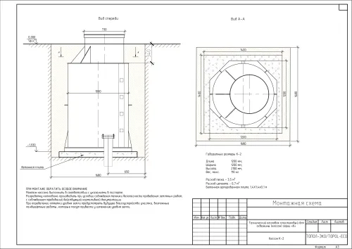 Кессон ТОПОЛ-ЭКО К-2 (муфта 120-133) 1200х1200х2100мм купить в Санкт-Петербурге