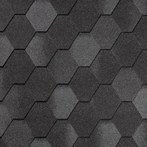 Гибкая битумная черепица однослойная (шестиугольная нарезка, соты) Quite tile Rombica Базальтово-серый