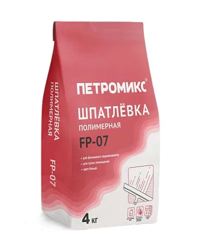 FP-07 Шпатлёвка полимерная ПЕТРОМИКС, 4кг/меш. купить в Санкт-Петербурге