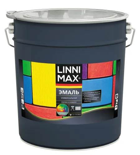 Эмаль универсальная шелковисто-матовая 8,28л алкидная База3 LINNIMAX купить в Санкт-Петербурге