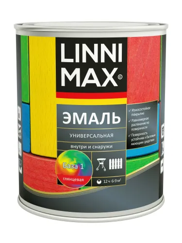 Эмаль универсальная глянцевая 2,5л алкидная База1 LINNIMAX купить в Санкт-Петербурге