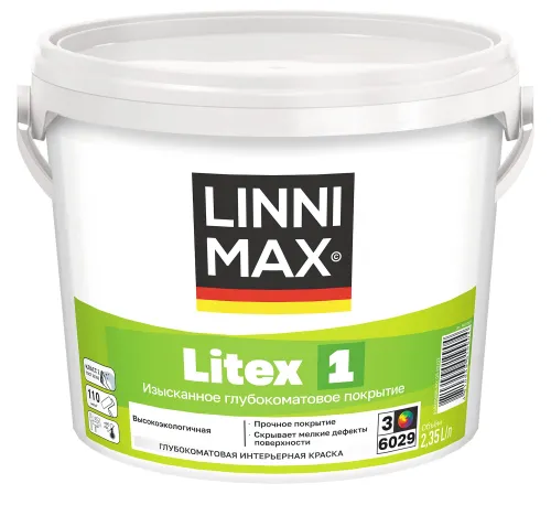 Litex 1 2,35л Краска водно-дисперсионная д/внутренних работ База3 LINNIMAX купить в Санкт-Петербурге