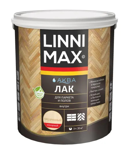 Аква Лак для паркета и полов глянцевый 2,5л акриловый LINNIMAX купить в Санкт-Петербурге