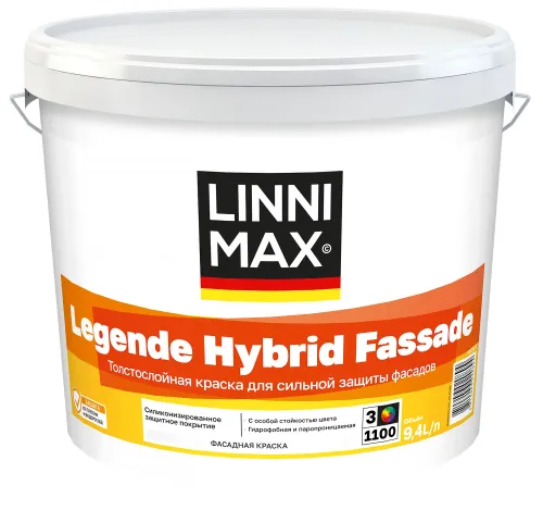 Legende Hybrid Fassade 9,4л Краска силикон модифицированная д/наружных работ База3 LINNIMAX купить в Санкт-Петербурге