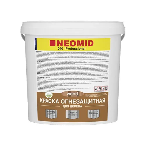 Wood Professional 040 Краска огнезащитная для древесины 25кг готовый NEOMID купить в Санкт-Петербурге