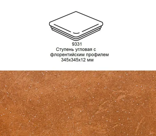 Ступень угловая Stroher 9331 Keraplatte Roccia флорентинер 839 ferro 345x345x12мм 1шт/уп купить в Санкт-Петербурге